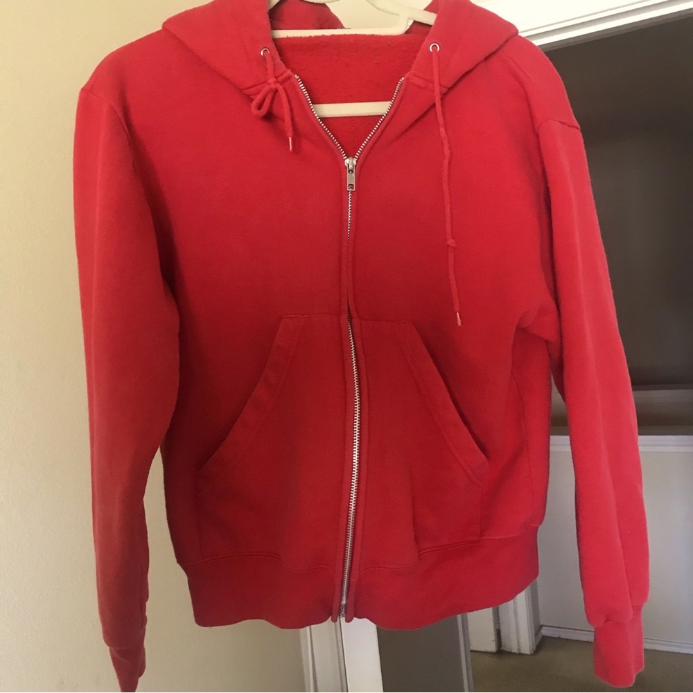 Red zip up hoodie small